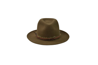 Beaver Fur Fedora Hat Moss