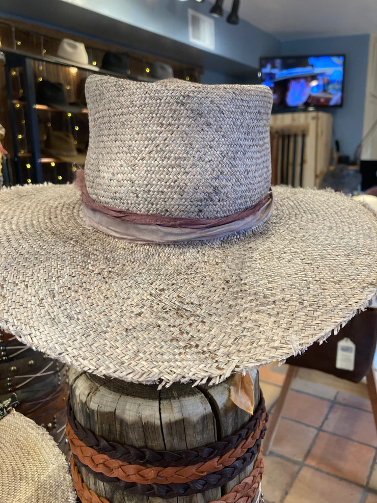 Straw Fedora Hat for Sale in Purple